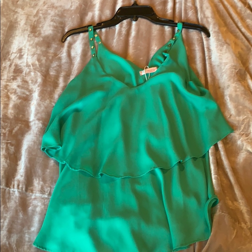 Green Tank with Gold details on the strap